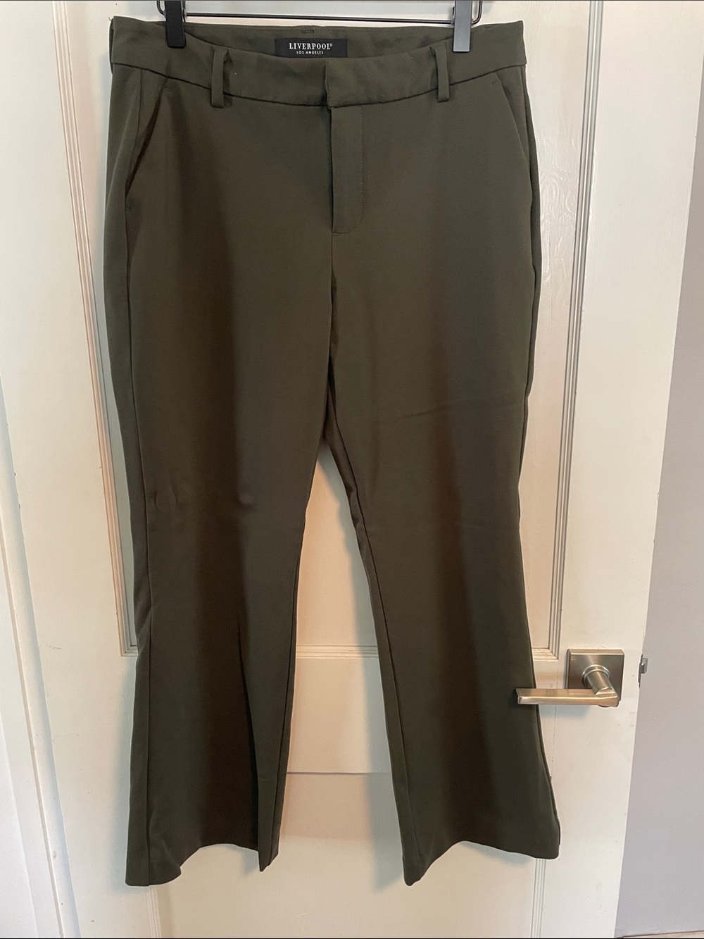 Liverpool Olive Kelsey Flare Trouser Dress Pants